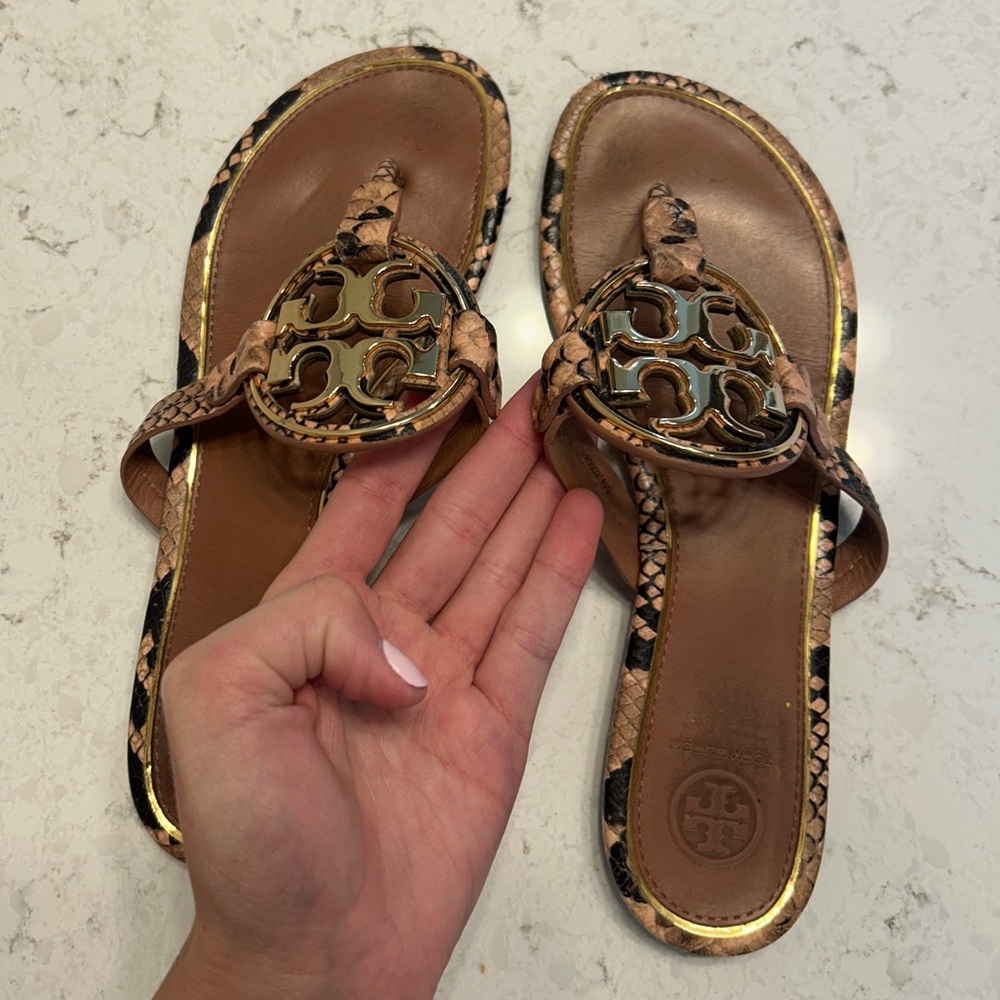 Tory Burch Miller Sandals in Pink Snake